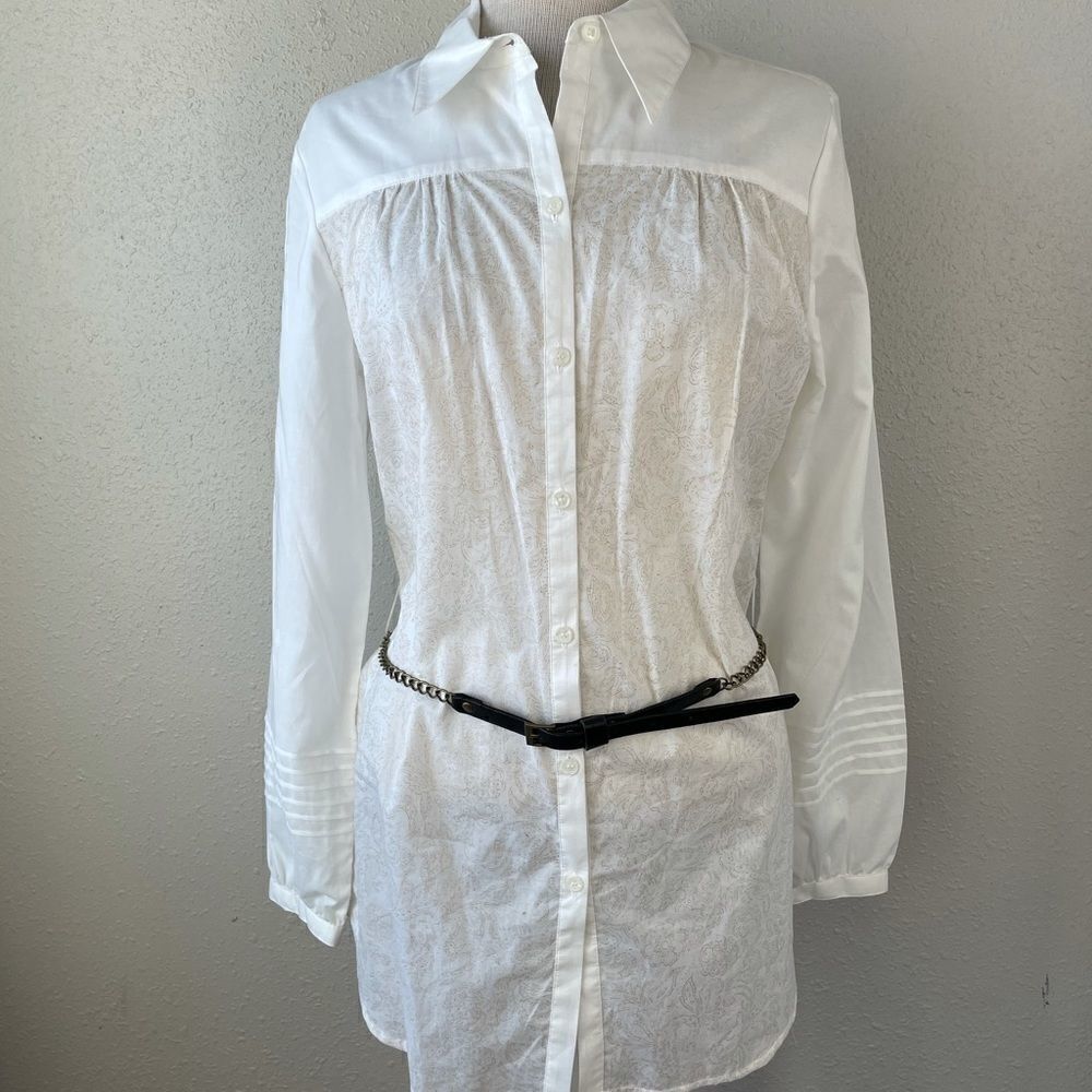 NWT Emma James Button Down Belted Shirt Size 10